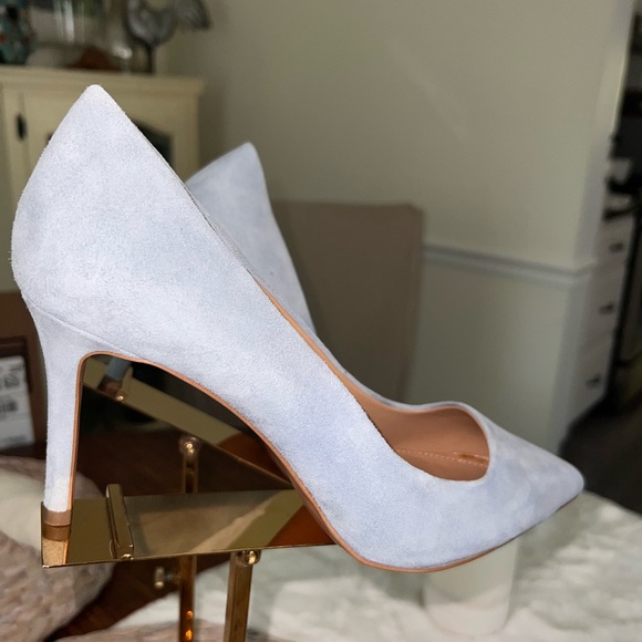 Pointy Toe Suede Pump Banana Republic Baby Blue - Picture 1 of 10